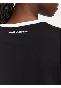 Karl Lagerfeld - KARL LAGERFELD T-Shirt Ikon Patch A3W17078 Czarny Slim Fit. Typ kołnierza: dekolt w karo. Kolor: czarny. Materiał: bawełna #2