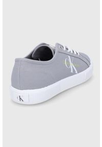 Calvin Klein Jeans tenisówki męskie kolor szary. Nosek buta: okrągły. Zapięcie: sznurówki. Kolor: szary. Materiał: poliester, guma
