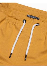 Ombre Clothing - Spodnie męskie dresowe joggery P951 - musztardowe - XXL. Kolor: żółty. Materiał: dresówka #9