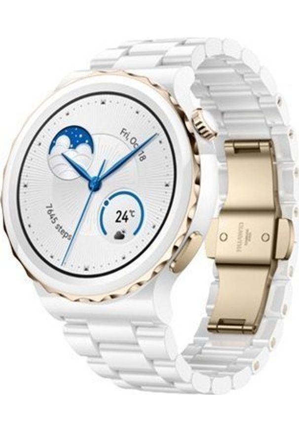 HUAWEI - Smartwatch Huawei Watch GT 3 Pro Elegant 43mm Biały (Frigga-B19T). Rodzaj zegarka: smartwatch. Kolor: biały