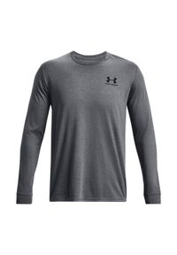 Koszulka fitness męska Under Armour Sportstyle Left Chest z długim rękawem. Kolor: szary. Długość rękawa: długi rękaw. Długość: długie. Sport: fitness