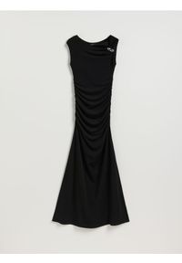 Reserved - Sukienka maxi - czarny. Kolor: czarny. Materiał: dzianina. Wzór: gładki. Długość: maxi #1