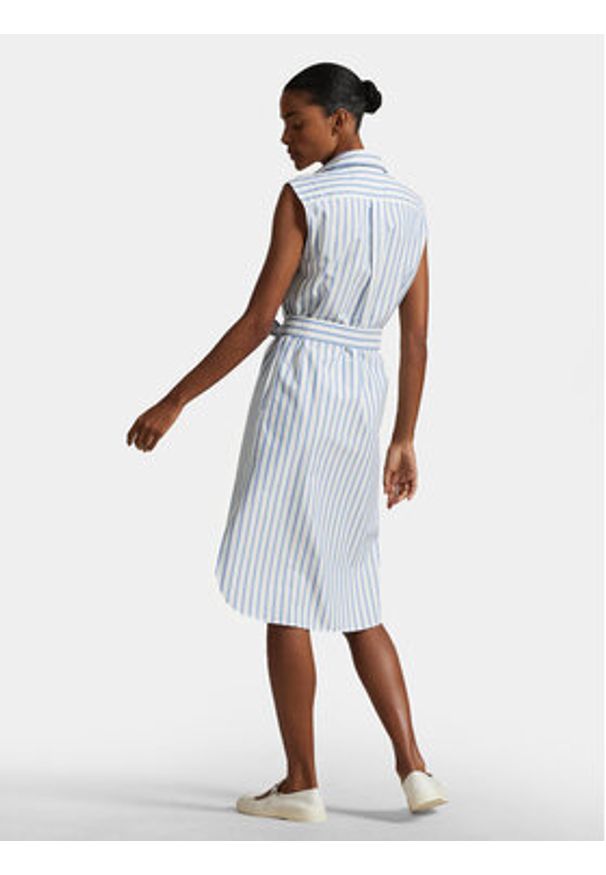 Polo Ralph Lauren Sukienka koszulowa 211973767001 Błękitny Regular Fit. Typ kołnierza: polo. Kolor: niebieski. Materiał: bawełna. Typ sukienki: koszulowe