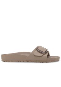 Klapki damskie Birkenstock Madrid Big Buckle 1030479 - szare. Kolor: szary. Wzór: aplikacja #1
