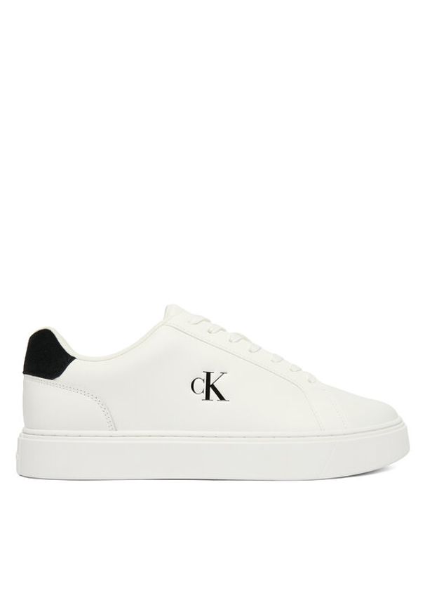 Calvin Klein Sneakersy Classic Cupsole Laceup Lth YM0YM01435 Biały. Kolor: biały. Materiał: skóra