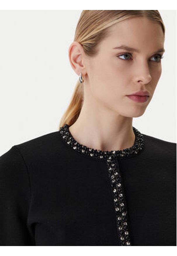 Guess Kardigan W6RR42 Z4422 Czarny Regular Fit. Kolor: czarny. Materiał: wiskoza