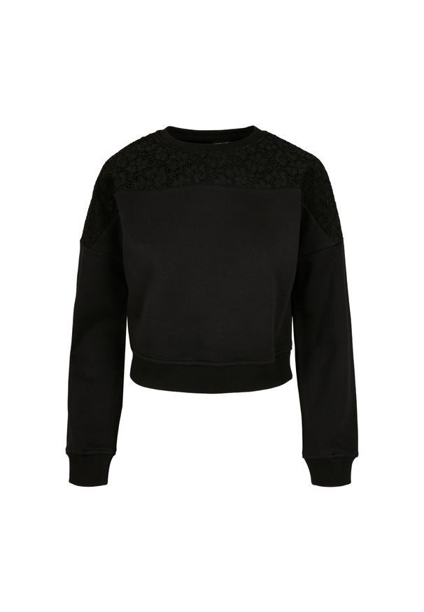Bluza damska z długim rękawem z koronką Urban Classics. Kolor: czarny. Materiał: koronka. Długość rękawa: długi rękaw. Długość: długie. Wzór: koronka