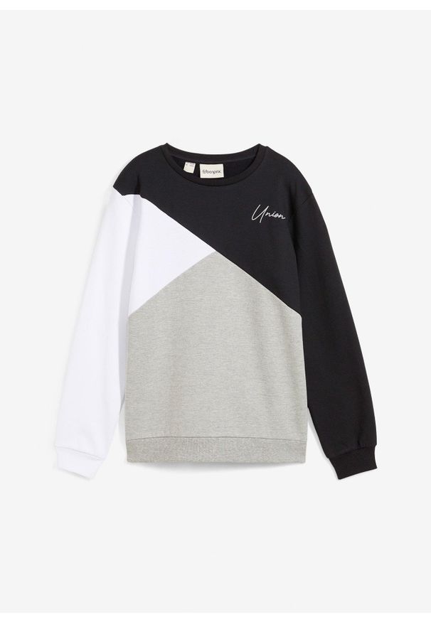 bonprix - Bluza o kroju loose fit z czystej bawełny organicznej. Kolor: czarny. Materiał: bawełna