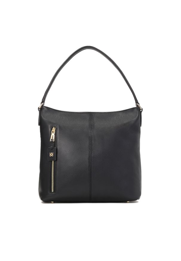 Kazar - Czarna torebka damska. Kolor: czarny. Materiał: skórzane. Styl: casual. Rodzaj torebki: na ramię