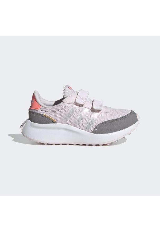 Adidas - Dziecięce buty sportowe na rzep ADIDAS RUN 70S CF K. Zapięcie: rzepy. Kolor: różowy. Materiał: materiał. Wzór: paski. Sezon: lato. Sport: bieganie