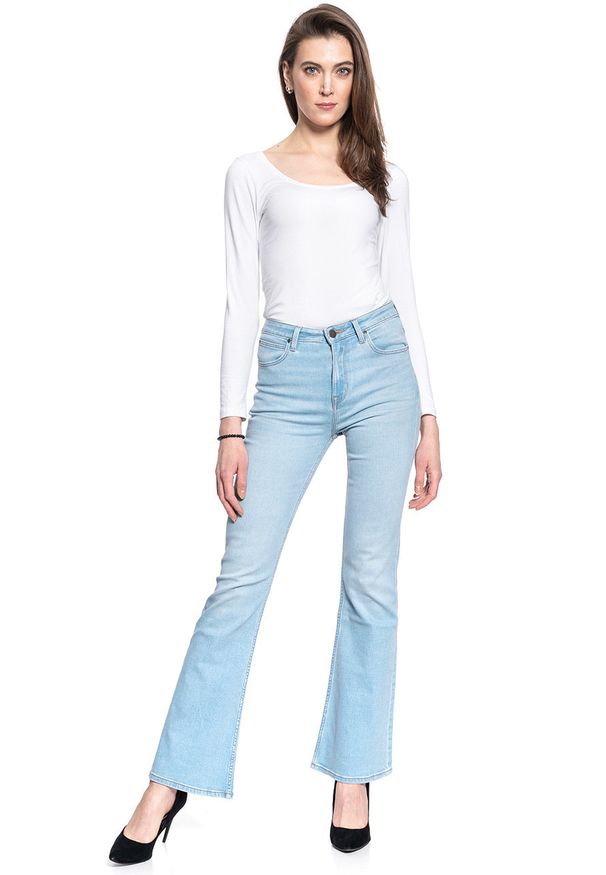 Lee - LEE BREESE DAMSKIE SPODNIE JEANSOWE BLEACHED AZUR L32YPQXL 112107754