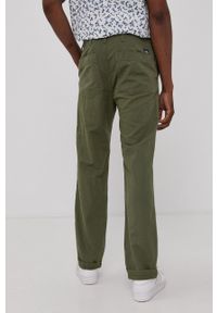 Superdry Spodnie męskie kolor zielony proste. Okazja: na co dzień. Kolor: zielony. Materiał: tkanina. Wzór: gładki. Styl: casual