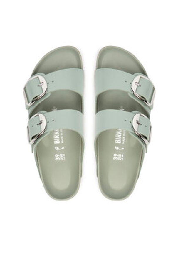 Birkenstock Klapki Arizona Big Buckle Hex 1031882 Zielony. Kolor: zielony. Materiał: skóra