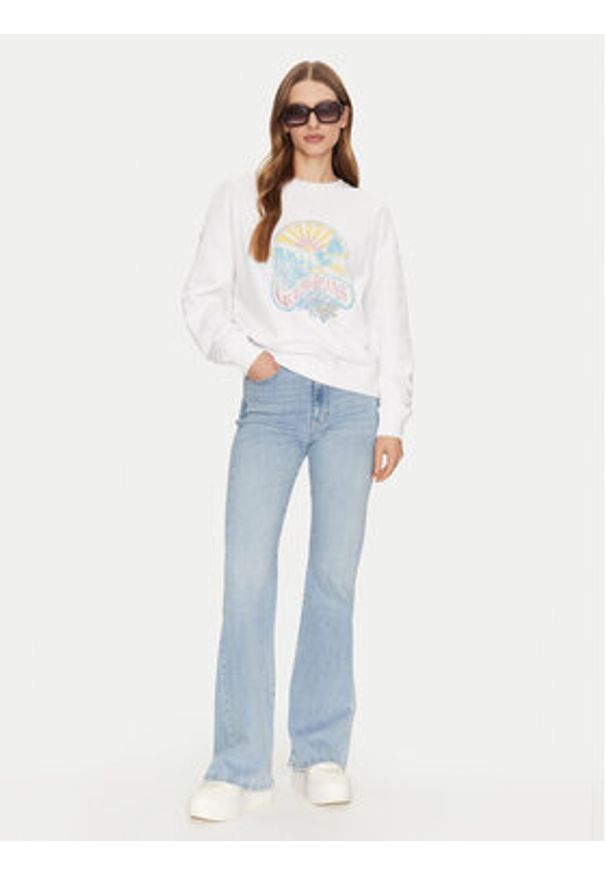 Guess Bluza W5GQ16 K68I4 Biały Regular Fit. Kolor: biały. Materiał: bawełna