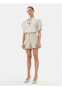 Bruuns Bazaar Szorty z imitacji skóry Tullamo BBW4393 Beżowy Regular Fit. Kolor: beżowy. Materiał: skóra #4