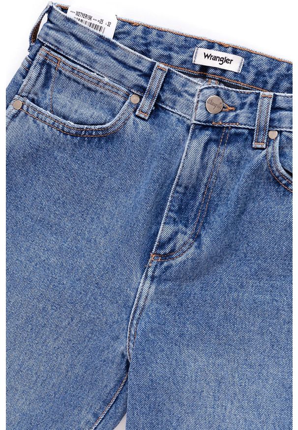 Wrangler - WRANGLER RETRO CROP STRAIGHT KABEL BLUE W27YER19K 112128213. Stan: podwyższony. Styl: retro