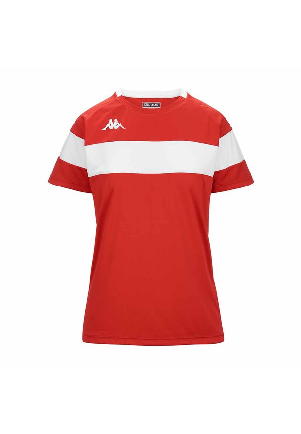 Koszulka dla dzieci Kappa Dareta. Kolor: wielokolorowy, biały, czerwony. Sport: piłka nożna, fitness