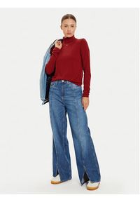 Tommy Jeans Golf Essential DW0DW19686 Czerwony Regular Fit. Typ kołnierza: golf. Kolor: czerwony. Materiał: bawełna, wiskoza #3