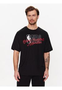 New Era T-Shirt NBA Logo Script 60332208 Czarny Oversize. Kolor: czarny. Materiał: syntetyk #1