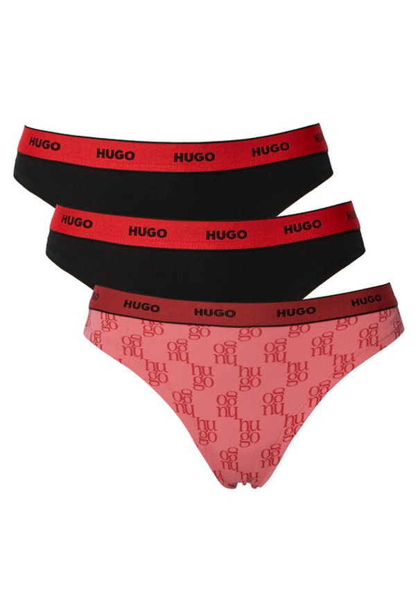 Hugo - HUGO Komplet stringów 50545703 Kolorowy. Materiał: bawełna. Wzór: kolorowy