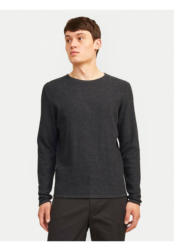 Jack & Jones - Jack&Jones Sweter Cooper 12258407 Szary Regular Fit. Kolor: szary. Materiał: bawełna