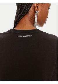 Karl Lagerfeld - KARL LAGERFELD Bluza Ikonik 2.0 230W1802 Czarny Regular Fit. Typ kołnierza: dekolt w karo. Kolor: czarny. Materiał: bawełna #4