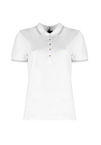Geox Koszulka Polo "Sustin" | W1210A/T2649 | W Sustin | Kobieta | Biały. Okazja: na co dzień. Typ kołnierza: polo. Kolor: biały. Materiał: bawełna. Wzór: aplikacja. Styl: casual, klasyczny