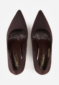 Born2be - Ciemnobrązowe Klasyczne Szpilki z Gładkiej Tkaniny Orianna. Okazja: na co dzień, do pracy, na spotkanie biznesowe. Kolor: brązowy. Materiał: tkanina. Wzór: gładki. Obcas: na szpilce. Styl: klasyczny #7