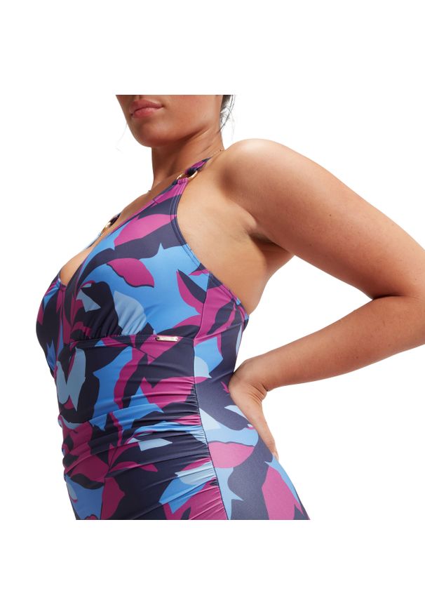 Strój kąpielowy jednoczęściowy damski Speedo Shaping Vneck. Kolor: niebieski