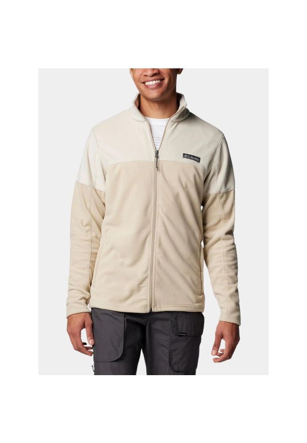 columbia - Bluza Polarowa Męska Columbia Basin Trail III. Typ kołnierza: polo. Kolor: beżowy. Materiał: polar. Długość rękawa: długi rękaw. Długość: długie. Sezon: zima, jesień. Sport: turystyka piesza