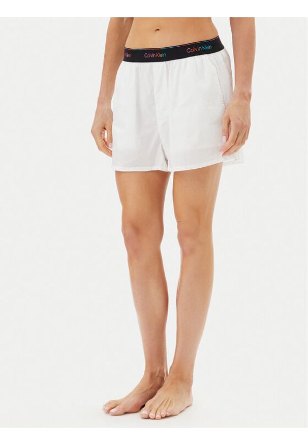 Calvin Klein Underwear Szorty piżamowe LV00QS7471 Biały Relaxed Fit. Kolor: biały. Materiał: bawełna