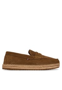 TOMMY HILFIGER - Tommy Hilfiger Espadryle Flexible Hilfiger Sde Espadrille FM0FM05794 Brązowy. Kolor: brązowy. Materiał: skóra, zamsz #1