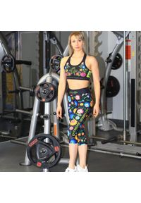 Legginsy sportowe damskie EXTREME HOBBY FOLK 2 3/4. Kolor: czarny. Materiał: elastan, poliester. Sport: fitness