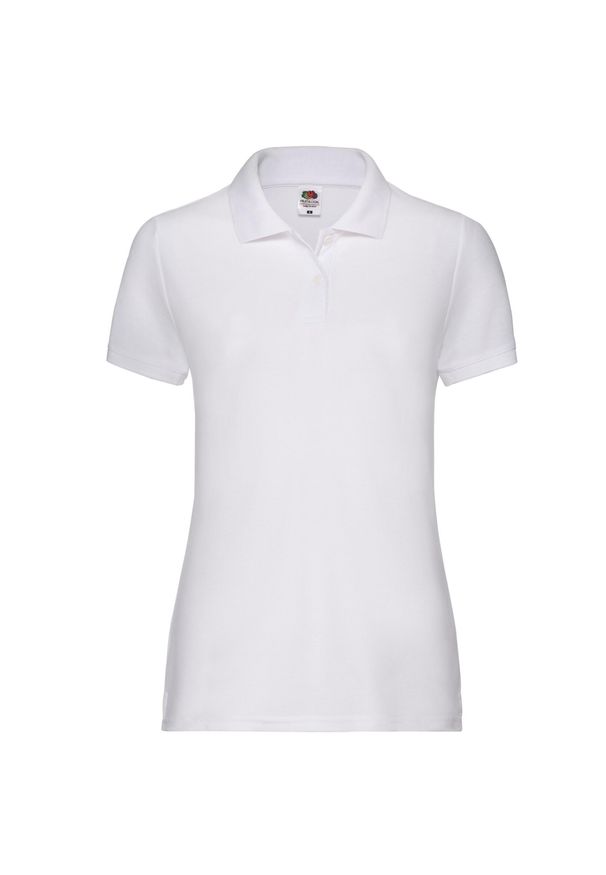 FRUIT OF THE LOOM - Koszulka Polo Damska 65/35 Pique. Typ kołnierza: polo. Kolor: biały