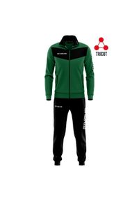 Dres piłkarski dla dzieci Givova Tuta Visa zielono-czarny. Kolor: zielony. Materiał: dresówka. Styl: sportowy