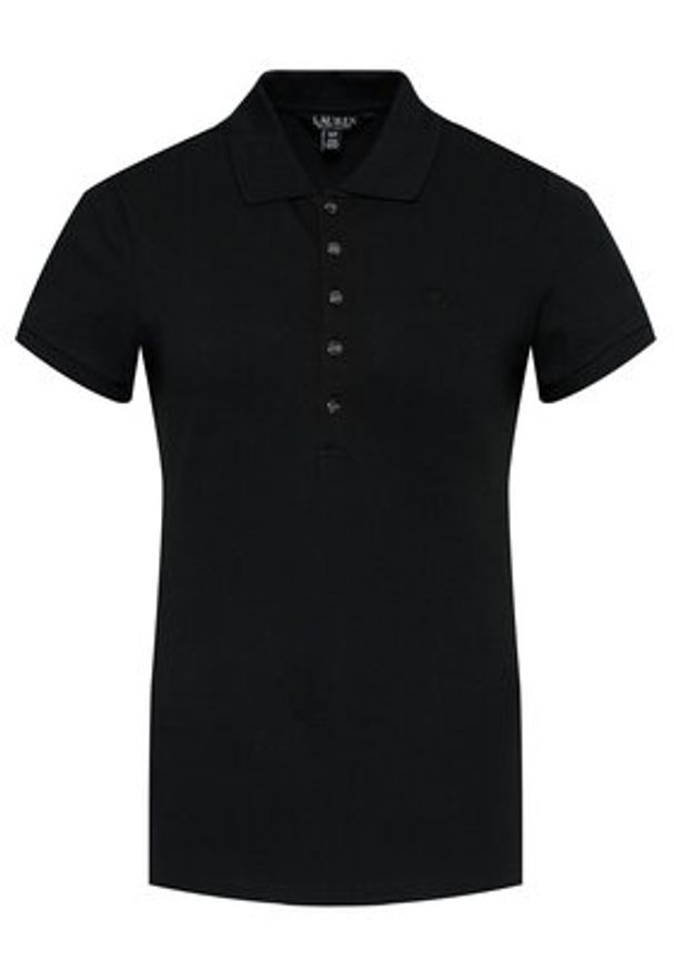 Lauren Ralph Lauren - LAUREN RALPH LAUREN Polo 200679219003 Czarny Regular Fit. Typ kołnierza: polo. Kolor: czarny. Materiał: bawełna