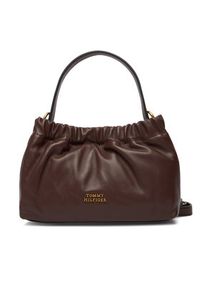 TOMMY HILFIGER - Tommy Hilfiger Torebka Soft Leather Mini Crossover AW0AW18306 Brązowy. Kolor: brązowy. Materiał: skórzane #3