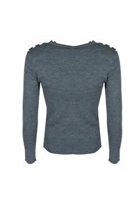 Pinko Sweter Terlaner | 1G16AP Y77N | Fonzarso | Kobieta | Szary. Kolor: szary. Materiał: wełna, elastan, akryl, poliamid. Wzór: aplikacja #2