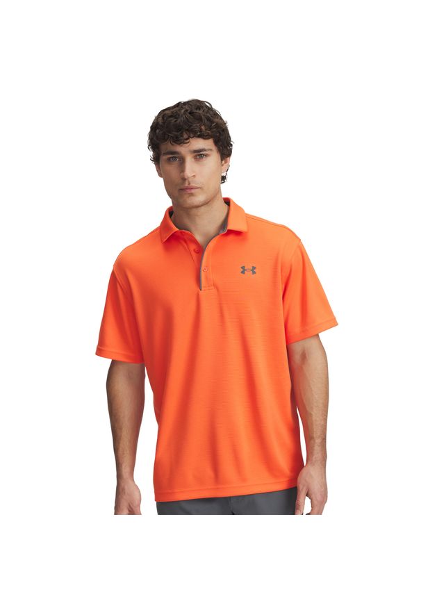 Polo Under Armour Tech. Typ kołnierza: polo. Kolor: czerwony. Styl: sportowy