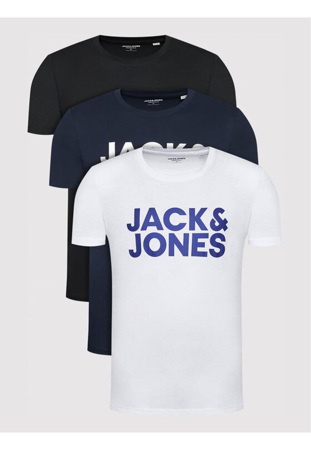 Jack & Jones - Jack&Jones Komplet 3 t-shirtów Corp Logo 12191762 Kolorowy Regular Fit. Materiał: bawełna. Wzór: kolorowy