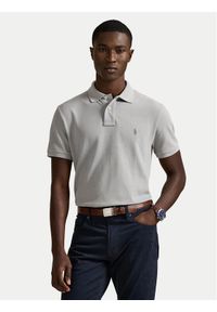 Polo Ralph Lauren Polo 710680784466 Szary jasny Custom Slim Fit. Typ kołnierza: polo. Kolor: szary. Materiał: bawełna #1