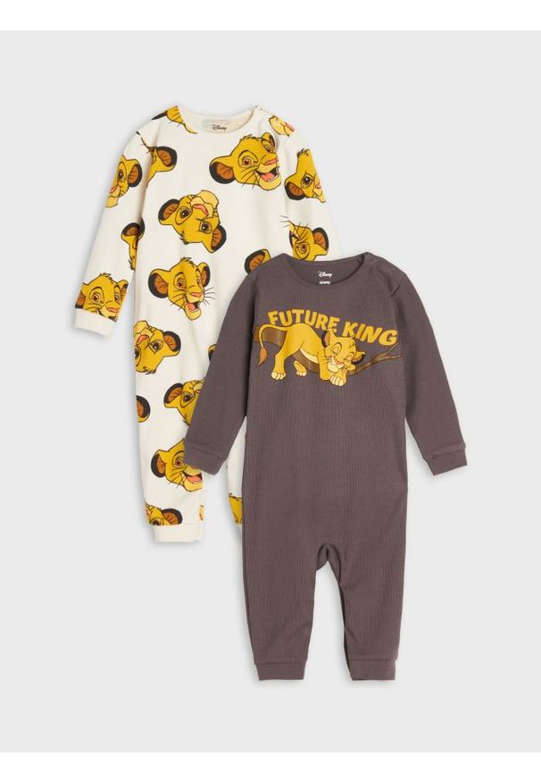 Sinsay - Pajacyki 2 pack Disney - szary. Kolor: szary. Materiał: bawełna. Wzór: motyw z bajki