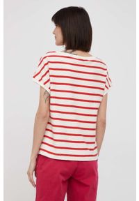 Sisley t-shirt bawełniany kolor czerwony. Kolor: czerwony. Materiał: bawełna. Długość rękawa: krótki rękaw. Długość: krótkie #4