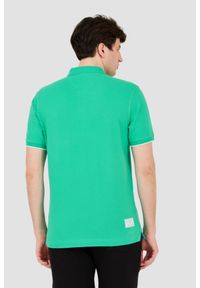 La Martina - LA MARTINA Zielone męskie polo z dużym logo, Rozmiar M. Typ kołnierza: polo. Kolor: zielony #8