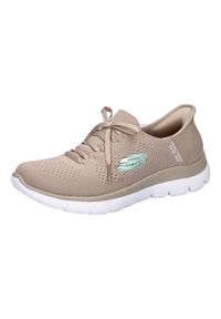 skechers - Buty sportowe Sneakersy damskie, Slip-Ins: Summits - New Daily. Okazja: na co dzień. Kolor: szary. Sport: turystyka piesza