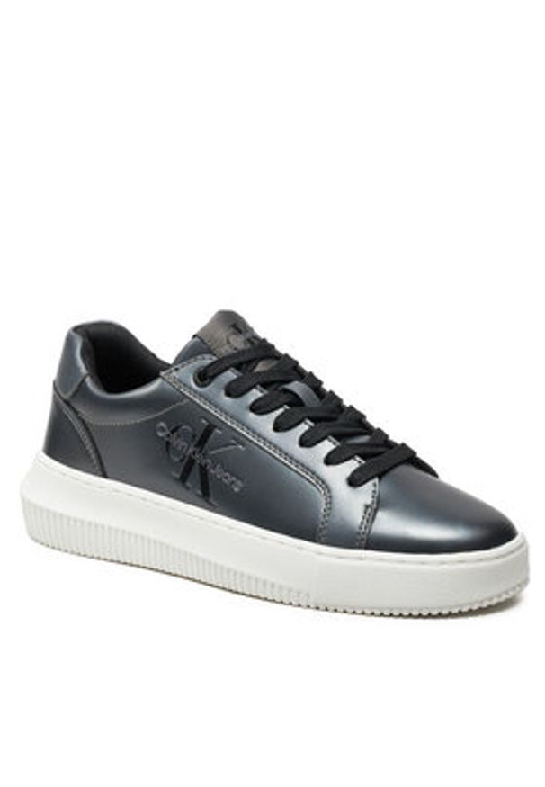 Calvin Klein Jeans Sneakersy Chunky Cupsole Laceup Lth Ml Mtl YW0YW01517 Czarny. Kolor: czarny. Materiał: skóra