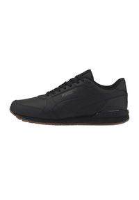 Puma - Męskie Skórzane Buty Treningowe St Runner V3. Kolor: czarny. Materiał: skóra. Sport: turystyka piesza