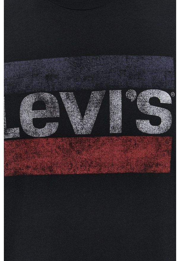 Levi's® - Levi's - T-shirt. Okazja: na co dzień, na spotkanie biznesowe. Kolor: czarny. Materiał: dzianina. Wzór: nadruk. Styl: biznesowy, casual