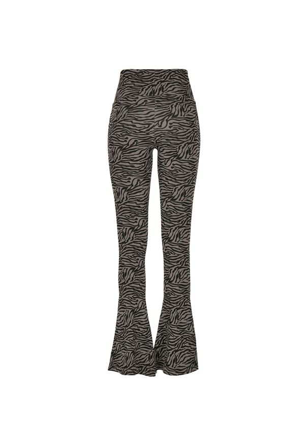 Damskie legginsy z wysoką talią Urban Classics zebra boot (GT). Kolor: szary, wielokolorowy, czarny. Wzór: motyw zwierzęcy