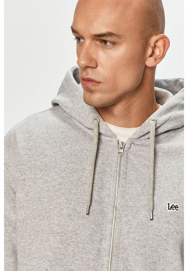 Lee - Bluza. Okazja: na co dzień. Typ kołnierza: kaptur. Kolor: szary. Materiał: dzianina. Styl: casual